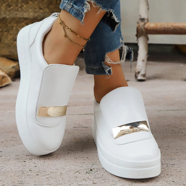 Round Toe Platform Loafers-Shoes-Trendsi-White-36-[option4]-[option5]-[option6]-[option7]-[option8]-Shop-Boutique-Clothing-for-Women-Online