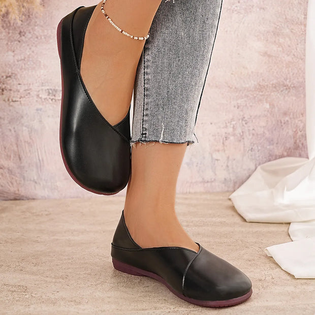 Round Toe Flats Slip-Ons-135 Flats-Trendsi-[option4]-[option5]-[option6]-[option7]-[option8]-Shop-Boutique-Clothing-for-Women-Online