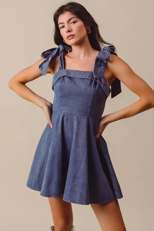 SO ME Fit and Flare Washed Gameday Dress-Dresses-Trendsi-[option4]-[option5]-[option6]-[option7]-[option8]-Shop-Boutique-Clothing-for-Women-Online