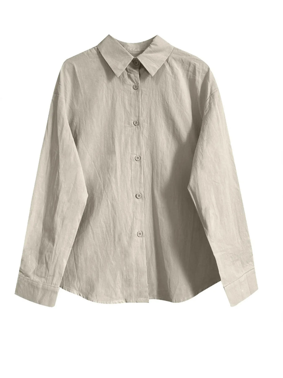 Button Up Long Sleeve Shirt-Tops-Trendsi-[option4]-[option5]-[option6]-[option7]-[option8]-Shop-Boutique-Clothing-for-Women-Online