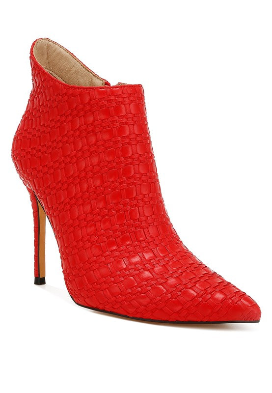 Lolita Woven Texture Stiletto Boot-Rag Company-Red-5-[option4]-[option5]-[option6]-[option7]-[option8]-Shop-Boutique-Clothing-for-Women-Online