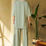 Davi & Dani Drawstring Ruched Detail Wide Leg Pants-Pants-Trendsi-[option4]-[option5]-[option6]-[option7]-[option8]-Shop-Boutique-Clothing-for-Women-Online