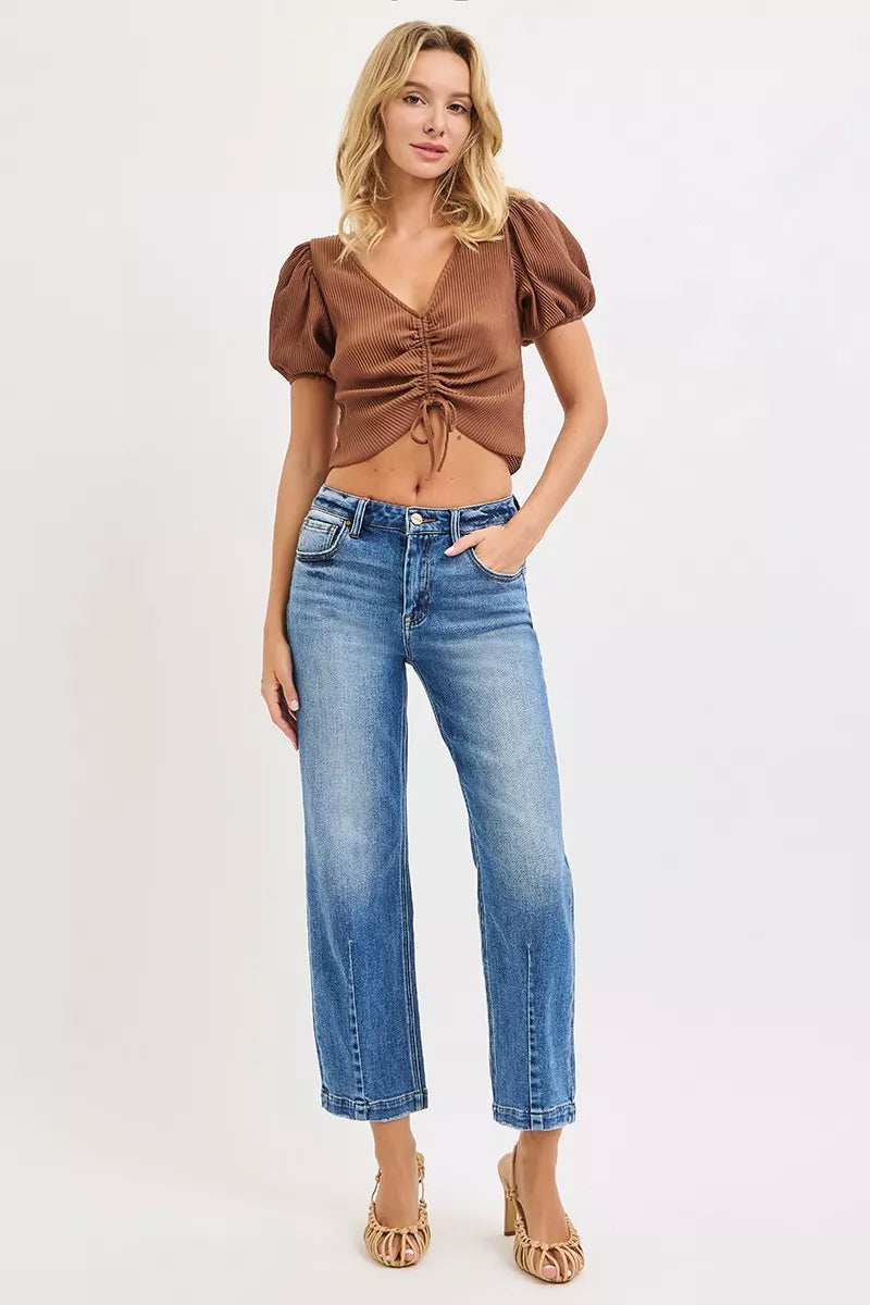 RISEN High Rise Crop Boyfriend Tapered Jeans-jeans-Trendsi-[option4]-[option5]-[option6]-[option7]-[option8]-Shop-Boutique-Clothing-for-Women-Online