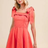 SO ME Fit and Flare Washed Gameday Dress-Dresses-Trendsi-ORANGE-S-[option4]-[option5]-[option6]-[option7]-[option8]-Shop-Boutique-Clothing-for-Women-Online
