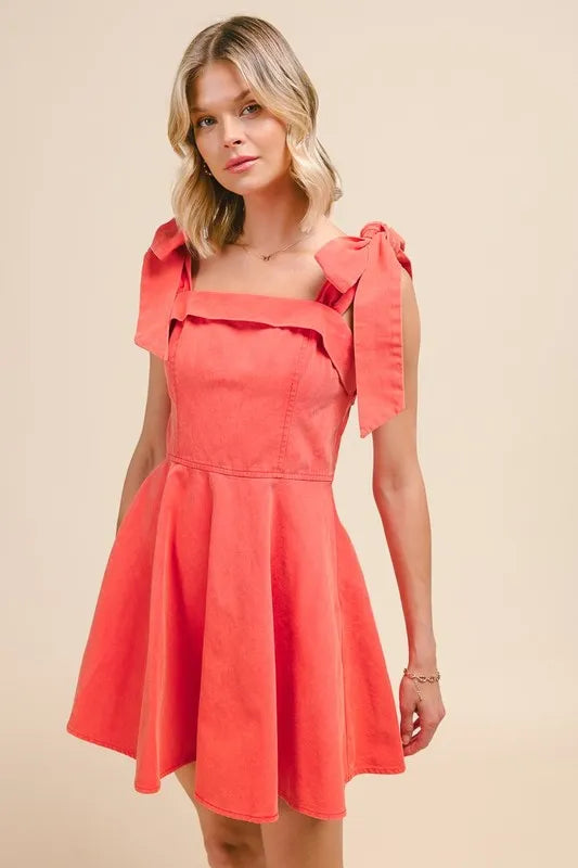SO ME Fit and Flare Washed Gameday Dress-Dresses-Trendsi-ORANGE-S-[option4]-[option5]-[option6]-[option7]-[option8]-Shop-Boutique-Clothing-for-Women-Online