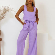 Square Neck Sleeveless Top and Pants Set-Sets-Trendsi-Lavender-S-[option4]-[option5]-[option6]-[option7]-[option8]-Shop-Boutique-Clothing-for-Women-Online