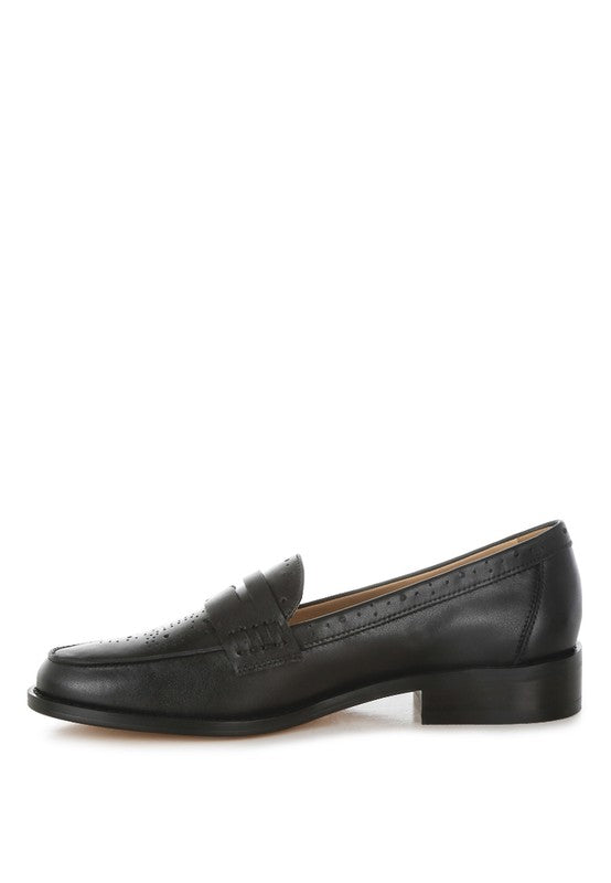 Clotilda Perforated Low Heel Loafers-Rag Company-[option4]-[option5]-[option6]-[option7]-[option8]-Shop-Boutique-Clothing-for-Women-Online