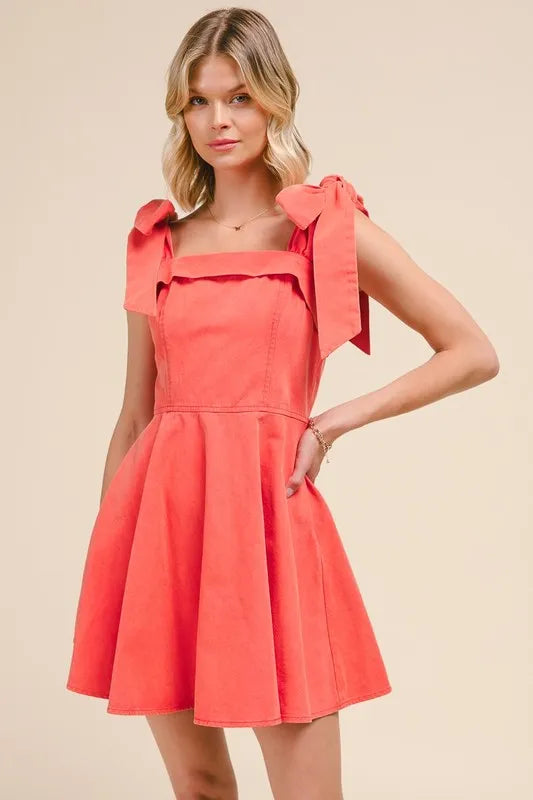 SO ME Fit and Flare Washed Gameday Dress-Dresses-Trendsi-[option4]-[option5]-[option6]-[option7]-[option8]-Shop-Boutique-Clothing-for-Women-Online