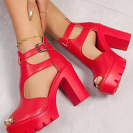 Cutout Block Heels Sandals-Shoes-Trendsi-[option4]-[option5]-[option6]-[option7]-[option8]-Shop-Boutique-Clothing-for-Women-Online