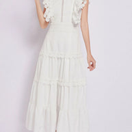 Sleeveless Ruffled Tiered Dress with Embroidered Trim-dresses-Trendsi-[option4]-[option5]-[option6]-[option7]-[option8]-Shop-Boutique-Clothing-for-Women-Online