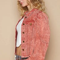 POL Raw Hem Button Up Cropped Denim Jacket-Coats & Jackets-Trendsi-[option4]-[option5]-[option6]-[option7]-[option8]-Shop-Boutique-Clothing-for-Women-Online
