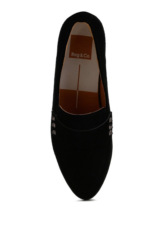 Durance Studded Genuine Suede Loafers-Rag Company-[option4]-[option5]-[option6]-[option7]-[option8]-Shop-Boutique-Clothing-for-Women-Online