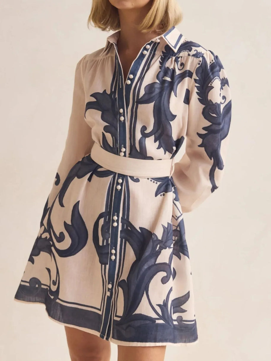 Printed Long Sleeve Shirt Dress-Dresses-Trendsi-[option4]-[option5]-[option6]-[option7]-[option8]-Shop-Boutique-Clothing-for-Women-Online