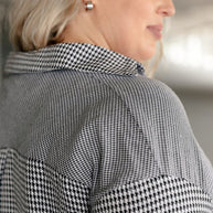 Mixed Houndstooth Button Up Top-Womens-Ave Shops-[option4]-[option5]-[option6]-[option7]-[option8]-Shop-Boutique-Clothing-for-Women-Online
