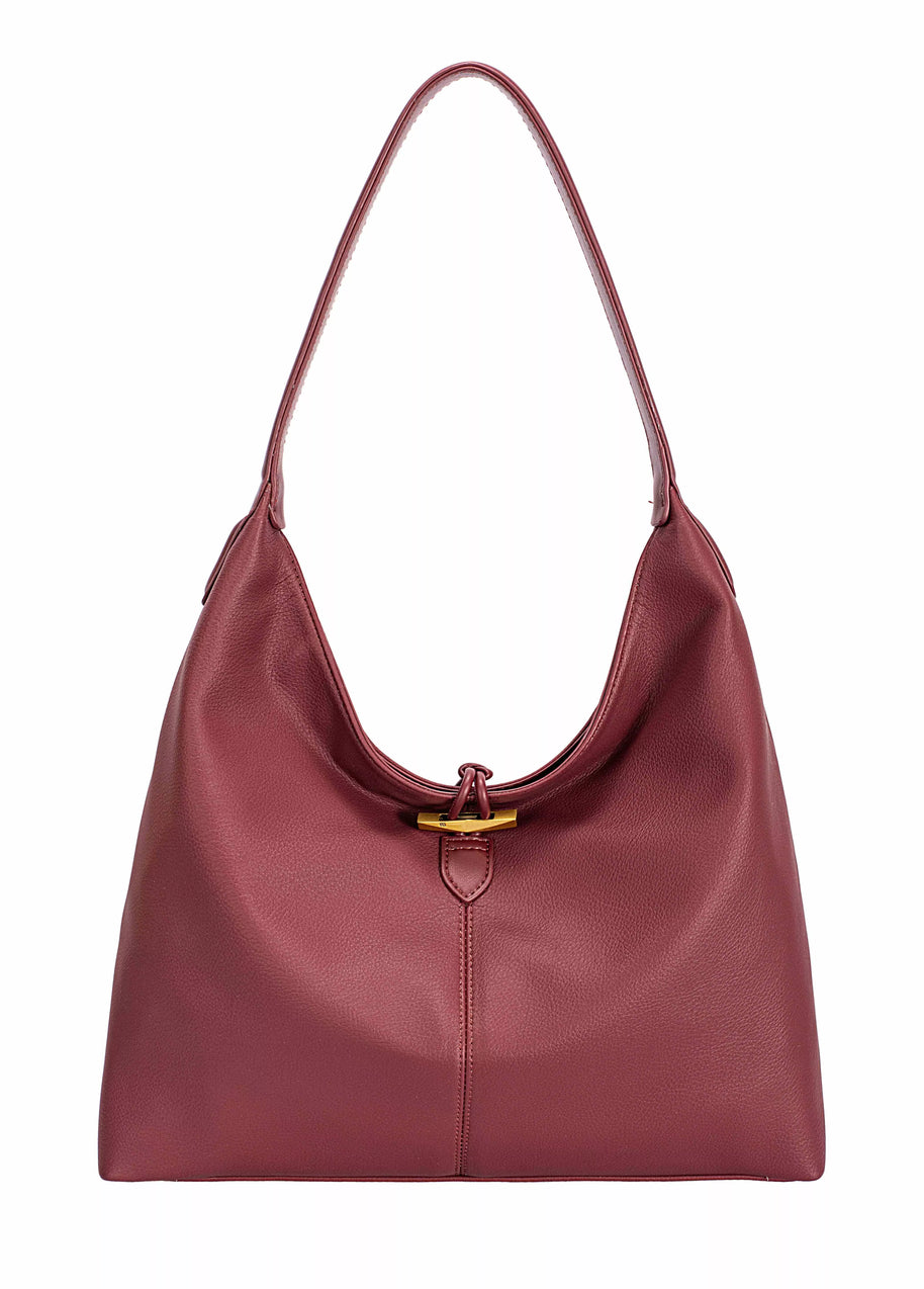 David Jones Classic Leather Shoulder Bag-Bags-Trendsi-WINDSOR WINE-One Size-[option4]-[option5]-[option6]-[option7]-[option8]-Shop-Boutique-Clothing-for-Women-Online