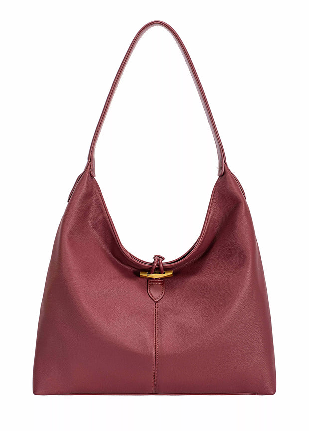 David Jones Classic Leather Shoulder Bag-Bags-Trendsi-WINDSOR WINE-One Size-[option4]-[option5]-[option6]-[option7]-[option8]-Shop-Boutique-Clothing-for-Women-Online
