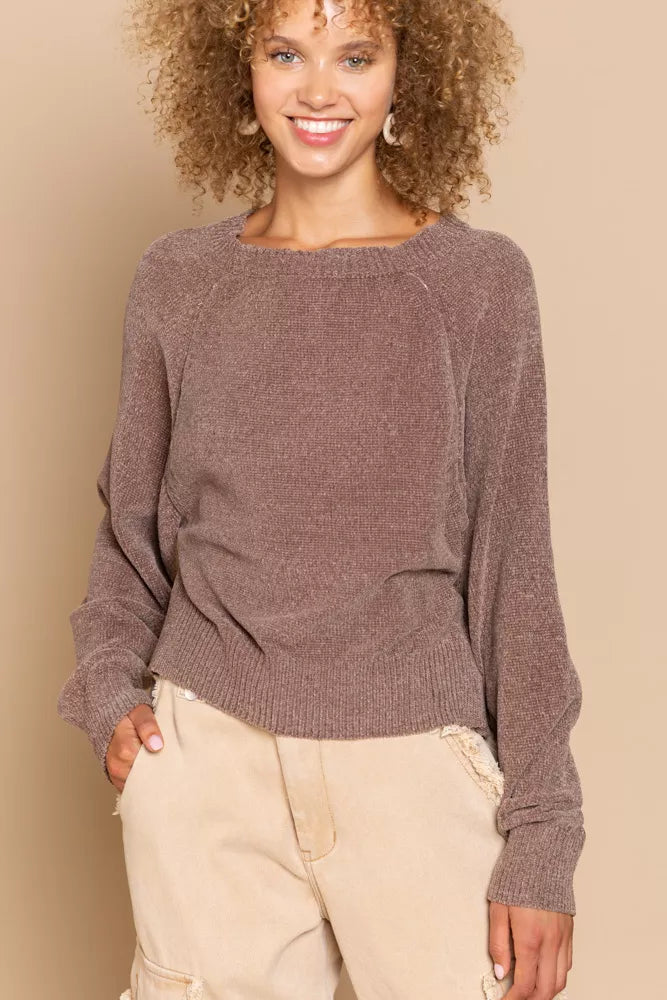 POL Round Neck Backless Sweater with Ribbed Edge-Sweaters-Trendsi-[option4]-[option5]-[option6]-[option7]-[option8]-Shop-Boutique-Clothing-for-Women-Online