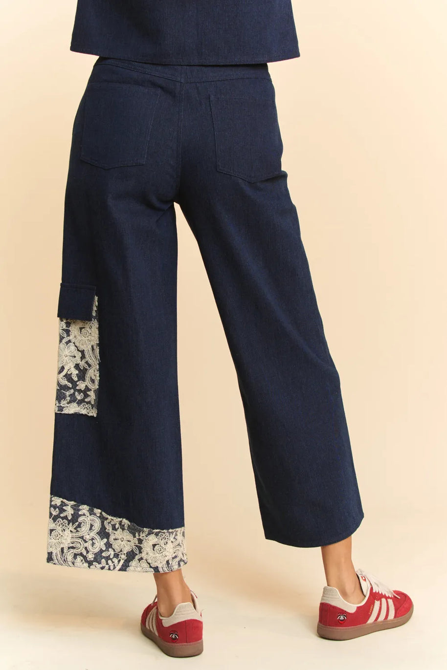 Davi & Dani Lace Applique Wide Leg Jeans-Jeans-Trendsi-[option4]-[option5]-[option6]-[option7]-[option8]-Shop-Boutique-Clothing-for-Women-Online