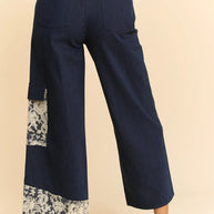 Davi & Dani Lace Applique Wide Leg Jeans-Jeans-Trendsi-[option4]-[option5]-[option6]-[option7]-[option8]-Shop-Boutique-Clothing-for-Women-Online