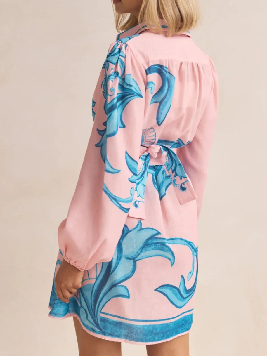 Printed Long Sleeve Shirt Dress-Dresses-Trendsi-[option4]-[option5]-[option6]-[option7]-[option8]-Shop-Boutique-Clothing-for-Women-Online