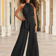 Cutout Tied Pleated Sleeveless Jumpsuit-Sets-Trendsi-Black-S-[option4]-[option5]-[option6]-[option7]-[option8]-Shop-Boutique-Clothing-for-Women-Online