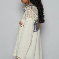 POL Lace Patchwork Floral Trim Long Sleeve Shirt-Shirts-Trendsi-[option4]-[option5]-[option6]-[option7]-[option8]-Shop-Boutique-Clothing-for-Women-Online