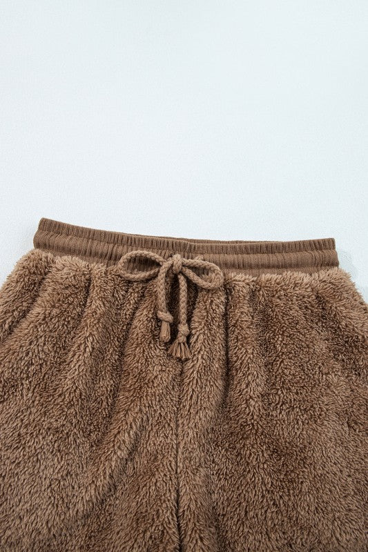 Sherpa Zip-Up Hoodie and Drawstring Shorts Set-JUNIPER BLVD-[option4]-[option5]-[option6]-[option7]-[option8]-Shop-Boutique-Clothing-for-Women-Online