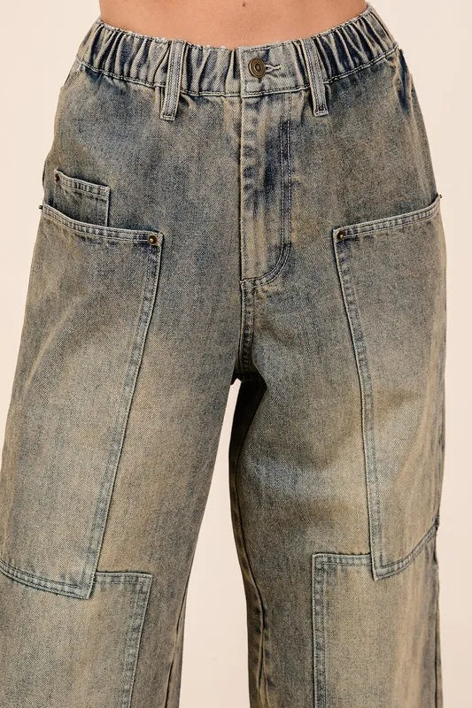 Mittoshop Washed Wide Leg Jeans with Pockets-Jeans-Trendsi-[option4]-[option5]-[option6]-[option7]-[option8]-Shop-Boutique-Clothing-for-Women-Online