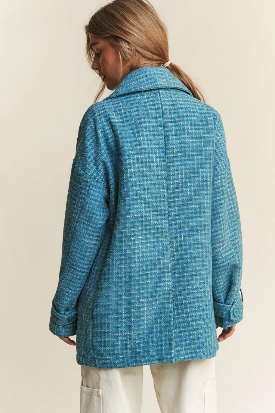 J.NNA Tweed Double-Breasted Long Sleeve Coat-Coats-Trendsi-[option4]-[option5]-[option6]-[option7]-[option8]-Shop-Boutique-Clothing-for-Women-Online