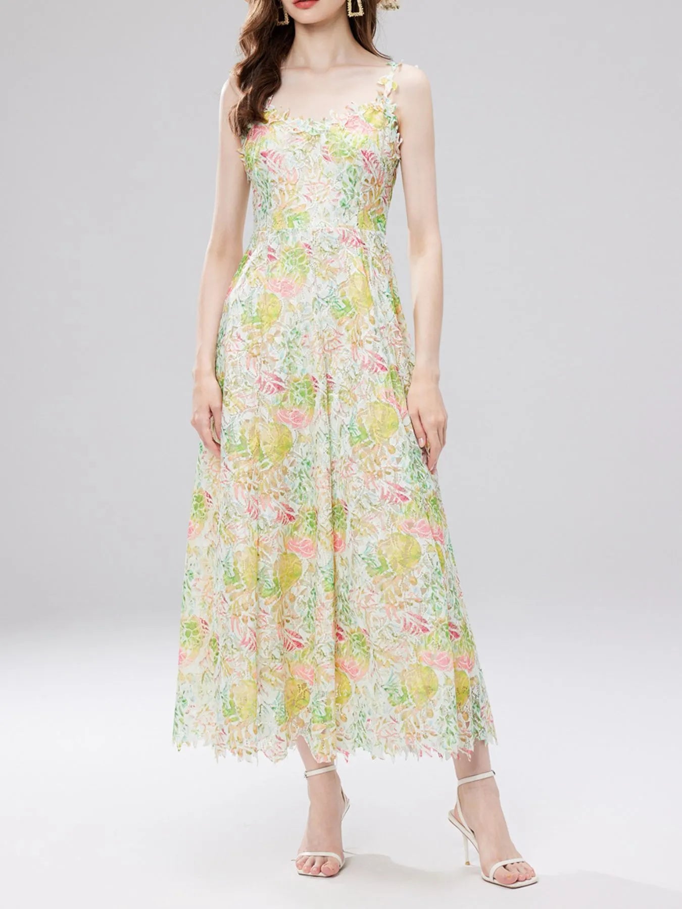 Floral Lace Sleeveless V-Neck Midi Dress-Dresses-Trendsi-[option4]-[option5]-[option6]-[option7]-[option8]-Shop-Boutique-Clothing-for-Women-Online