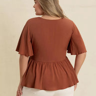 Plus Size Embroidered V-Neck Flutter Sleeve Blouse-Blouses-Trendsi-[option4]-[option5]-[option6]-[option7]-[option8]-Shop-Boutique-Clothing-for-Women-Online