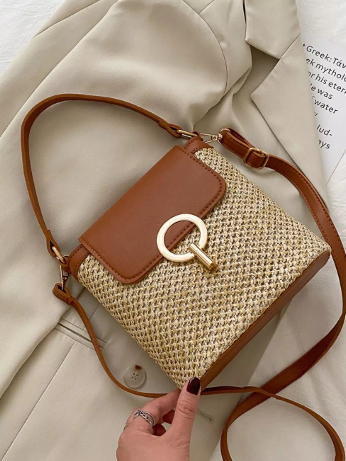 Woven Straw Crossbody Bag-Bags-Trendsi-[option4]-[option5]-[option6]-[option7]-[option8]-Shop-Boutique-Clothing-for-Women-Online