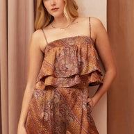 Mittoshop Paisley Patchwork Print Satin Ruffle Crop Cami-Trendsi-[option4]-[option5]-[option6]-[option7]-[option8]-Shop-Boutique-Clothing-for-Women-Online