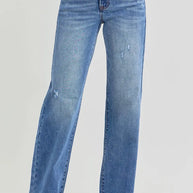 RISEN Tummy Control Elastic Band High Rise Wide Jeans-Trendsi-[option4]-[option5]-[option6]-[option7]-[option8]-Shop-Boutique-Clothing-for-Women-Online