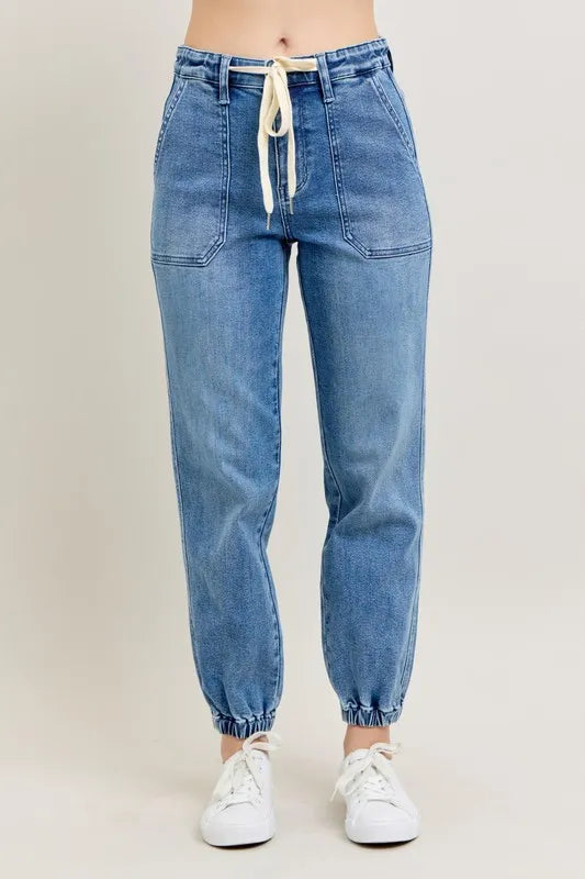 Judy Blue High Waist Denim Joggers-Trendsi-MD-0(24)-[option4]-[option5]-[option6]-[option7]-[option8]-Shop-Boutique-Clothing-for-Women-Online