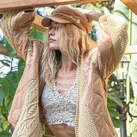 POL Quilting Patch Button Up Cable Knit Jacket-Coats & Jackets-Trendsi-Camel Multi-S-[option4]-[option5]-[option6]-[option7]-[option8]-Shop-Boutique-Clothing-for-Women-Online