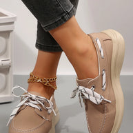 Lace Up Round Toe Sneakers-Sneakers-Trendsi-Khaki-36-[option4]-[option5]-[option6]-[option7]-[option8]-Shop-Boutique-Clothing-for-Women-Online