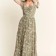 Jade By Jane Ruffle Sleeve Tiered Maxi Dress-Dresses-Trendsi-[option4]-[option5]-[option6]-[option7]-[option8]-Shop-Boutique-Clothing-for-Women-Online