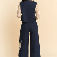 Davi & Dani Lace Applique Wide Leg Jeans-Jeans-Trendsi-[option4]-[option5]-[option6]-[option7]-[option8]-Shop-Boutique-Clothing-for-Women-Online