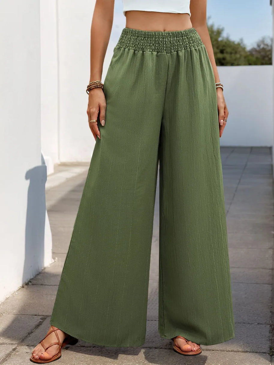 Perfee Smocked Wide Leg Pants-Pants-Trendsi-[option4]-[option5]-[option6]-[option7]-[option8]-Shop-Boutique-Clothing-for-Women-Online