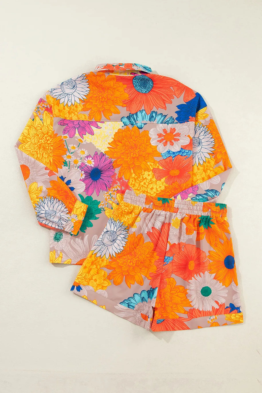 Printed Button Up Long Sleeve Top and Shorts Set-sets-Trendsi-[option4]-[option5]-[option6]-[option7]-[option8]-Shop-Boutique-Clothing-for-Women-Online