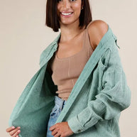 VERY J Mineral Washed Gauze Button Down Shirt-Womens Outerwear/Shacket-Trendsi-[option4]-[option5]-[option6]-[option7]-[option8]-Shop-Boutique-Clothing-for-Women-Online
