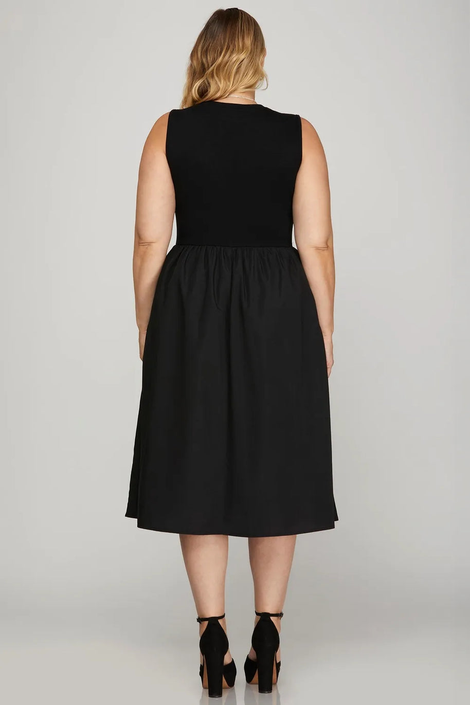 She + Sky Full Size Sleeveless Poplin Woven Midi Dress with Pockets-Dresses-Trendsi-[option4]-[option5]-[option6]-[option7]-[option8]-Shop-Boutique-Clothing-for-Women-Online