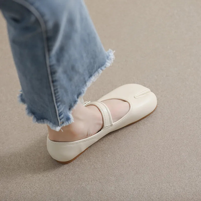 Split-Toe Flat Slip-Ons-135 Flats-Trendsi-[option4]-[option5]-[option6]-[option7]-[option8]-Shop-Boutique-Clothing-for-Women-Online