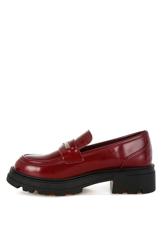 Gleam Stride Faux Leather Chunky Loafers-Rag Company-[option4]-[option5]-[option6]-[option7]-[option8]-Shop-Boutique-Clothing-for-Women-Online