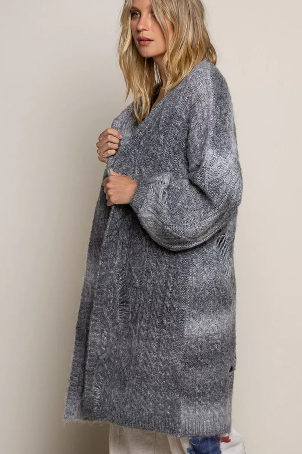 POL Distressed Cable-Knit Ombre Dying Cardigan-cardigan-Trendsi-[option4]-[option5]-[option6]-[option7]-[option8]-Shop-Boutique-Clothing-for-Women-Online