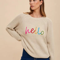 Annie Wear HELLO Embroidered Raglan Sleeve Sweater-Sweaters-Trendsi-[option4]-[option5]-[option6]-[option7]-[option8]-Shop-Boutique-Clothing-for-Women-Online