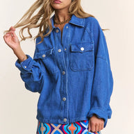 J.NNA Snap Down Long Sleeve Denim Shacket-Womens Outerwear/Shacket-Trendsi-Dark Denim-S-[option4]-[option5]-[option6]-[option7]-[option8]-Shop-Boutique-Clothing-for-Women-Online