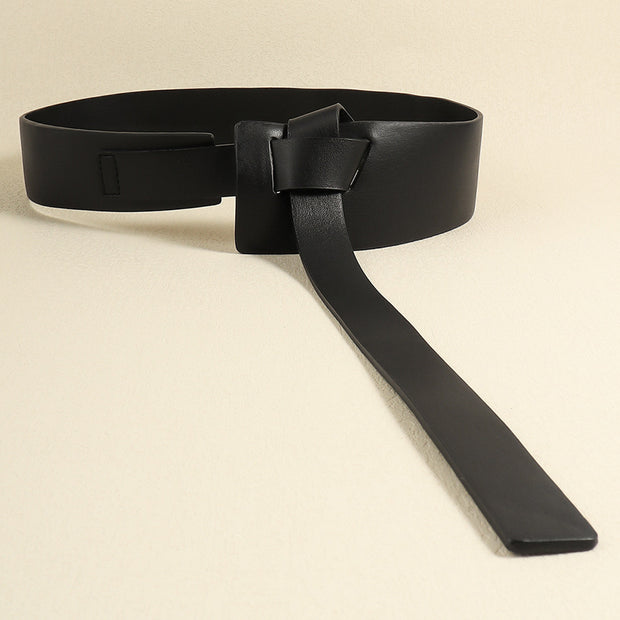 Knot Detail PU Belt-Belts-Trendsi-Black-One Size-[option4]-[option5]-[option6]-[option7]-[option8]-Shop-Boutique-Clothing-for-Women-Online