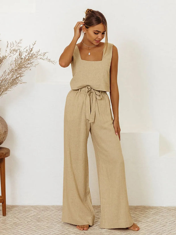 Square Neck Sleeveless Top and Pants Set-Sets-Trendsi-Tan-S-[option4]-[option5]-[option6]-[option7]-[option8]-Shop-Boutique-Clothing-for-Women-Online